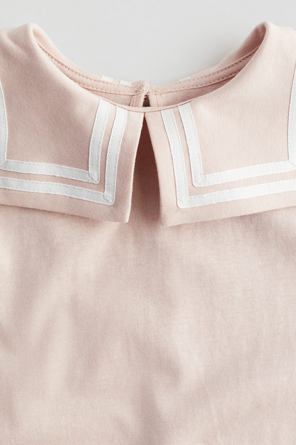 H&M Cotton Jersey Sailor Dress Powder Pink