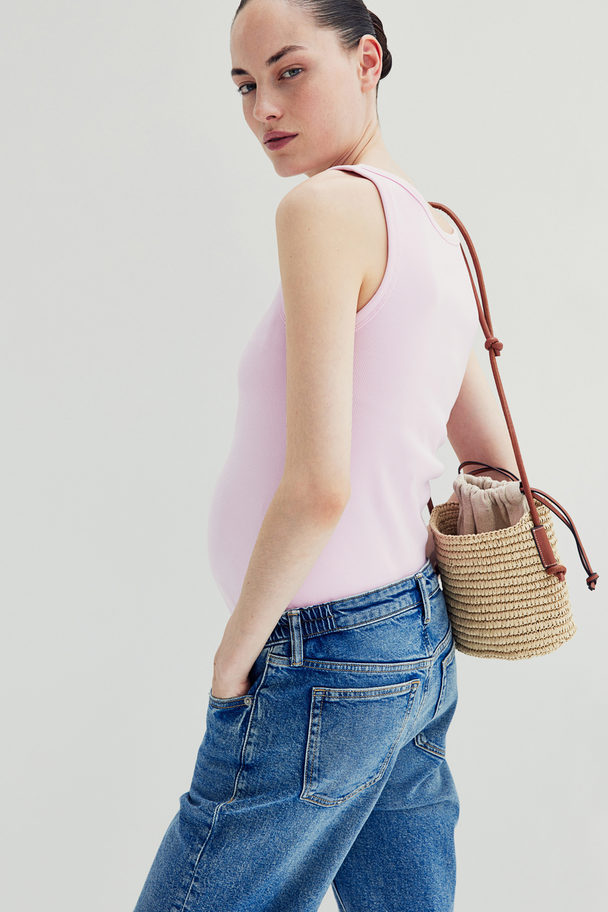 H&M Mama Ribbed Vest Top Light Pink