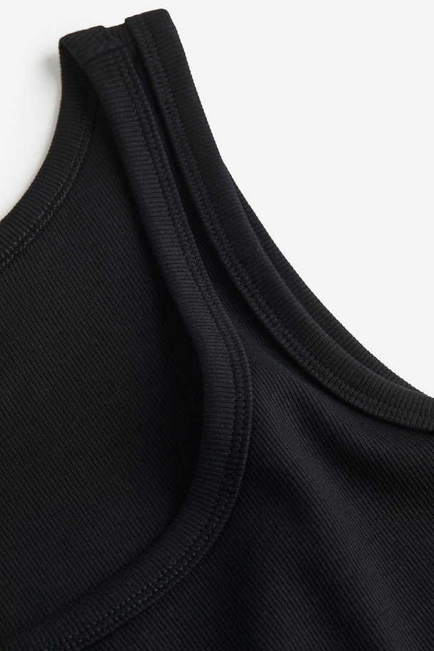 H&M Mama Ribbed Vest Top Black