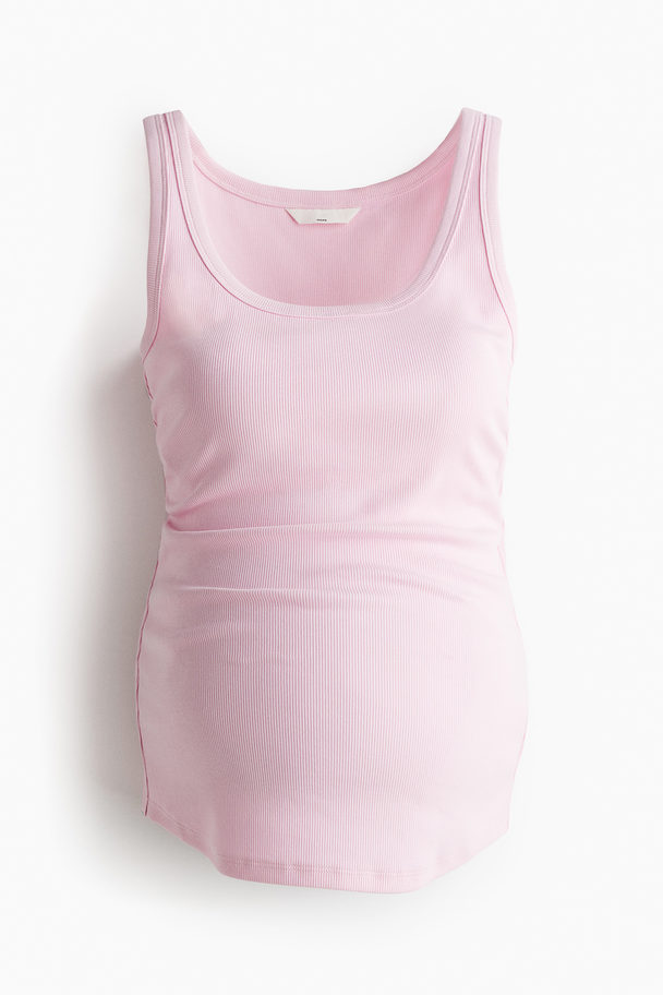 H&M Mama Ribbed Vest Top Light Pink