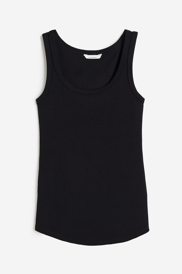 H&M Mama Ribbed Vest Top Black