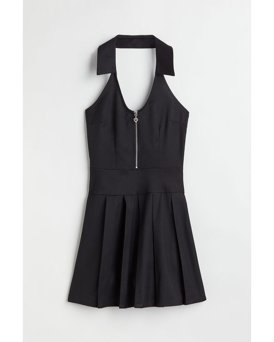 H&M Collared Halterneck Dress Black