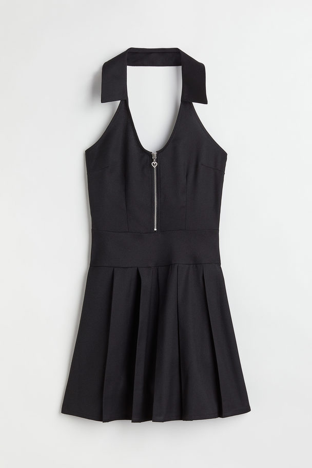 H&M Collared Halterneck Dress Black