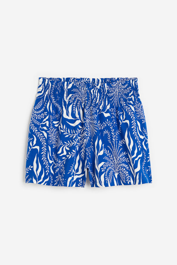 H&M Pull-on Short Helderblauw/bladeren