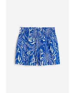 Pull-on Shorts Bright Blue/leaves