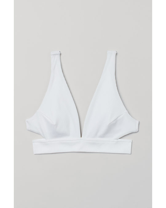 H&M Padded Triangle Bikini Top White
