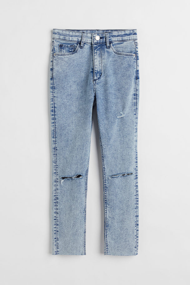 H&M Superstretch Skinny Fit High Ankle Jeans Bleek Denimblauw