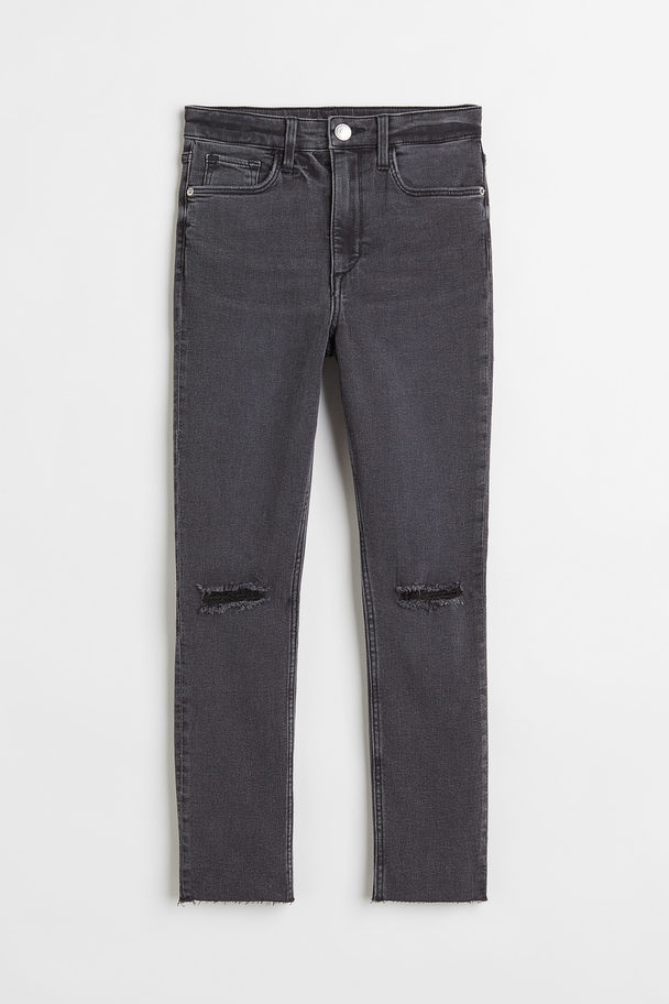 H&M Superstretch Skinny Fit High Ankle Jeans Schwarz/Washed out