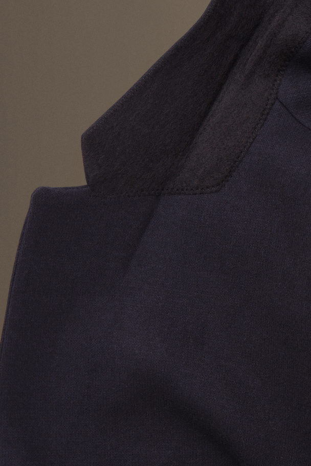 COS Single-breasted Wool-jersey Blazer - Relaxed Navy