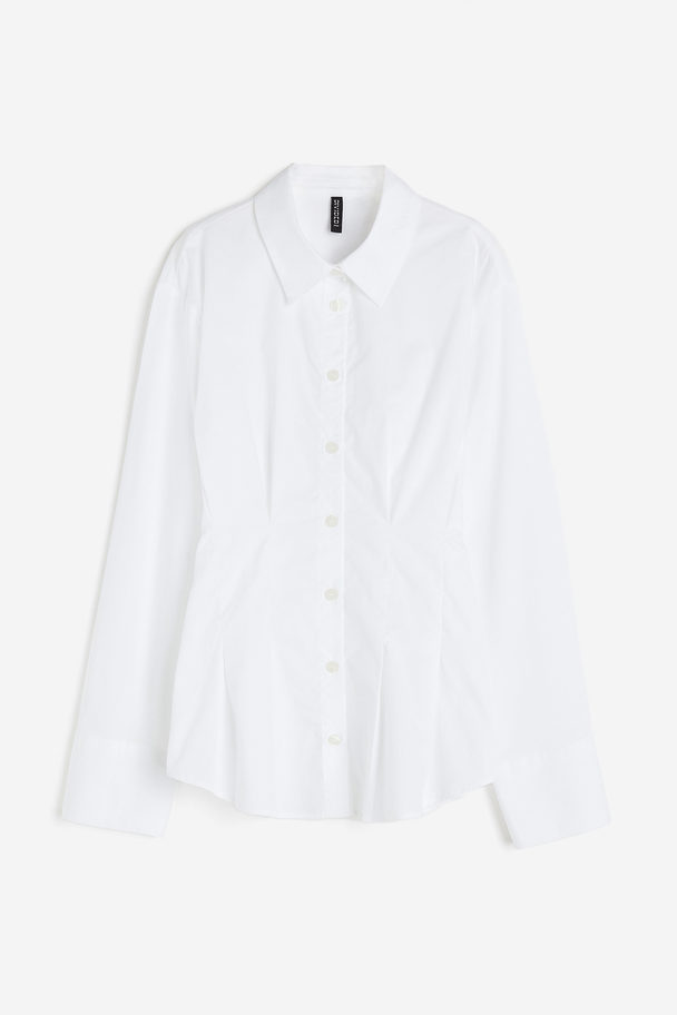 H&M Taillierte Bluse aus Popeline Weiß