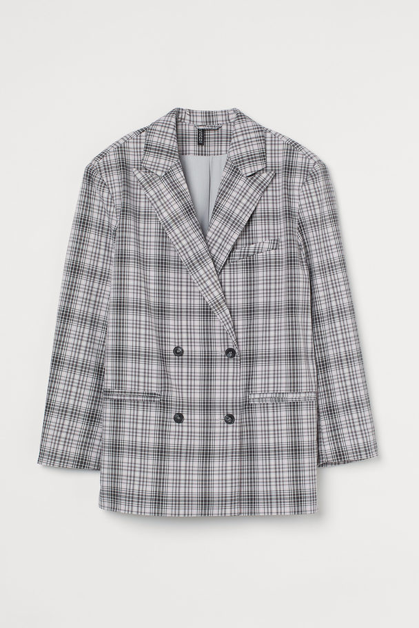 H&M Oversized Jacket Grey/checked