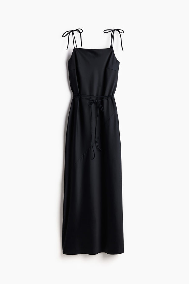 H&M Slipkleid aus Satin mit Bindedetail