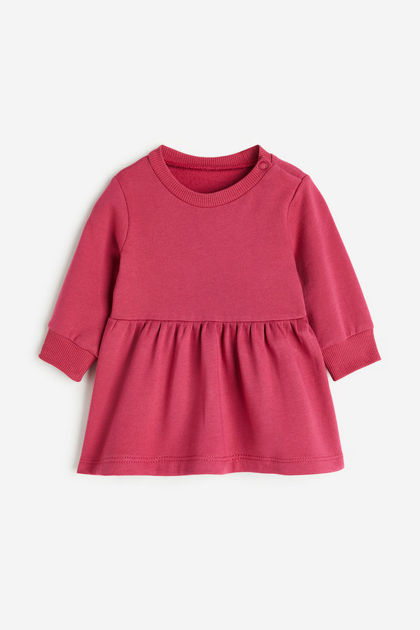 H&M Cotton Sweatshirt Dress Pink