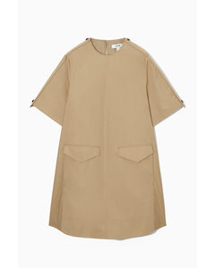 A-line Utility Mini Dress Beige