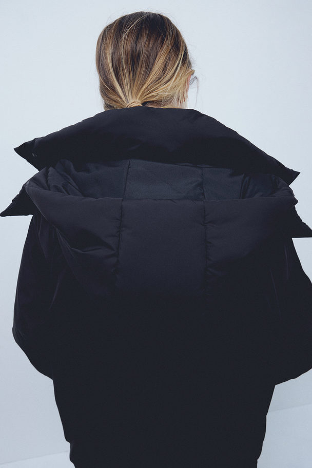 H&M Oversized Padded Coat Black