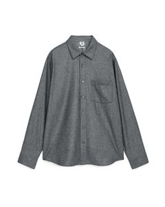 Wool Flannel Overshirt Grey