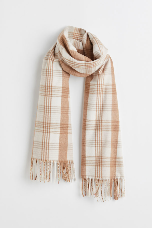 H&M Checked Scarf Beige