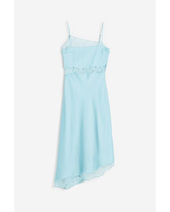 Lace-trimmed Slip Dress Light Turquoise