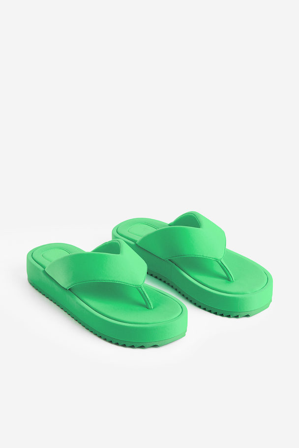 H&M Flatform Flip-flops Bright Green