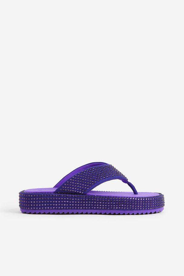 H&M Flatform Flip-flops Dark Purple