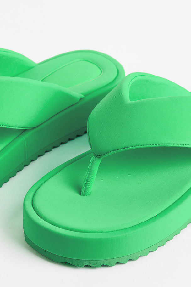 H&M Flatform Flip-flops Bright Green