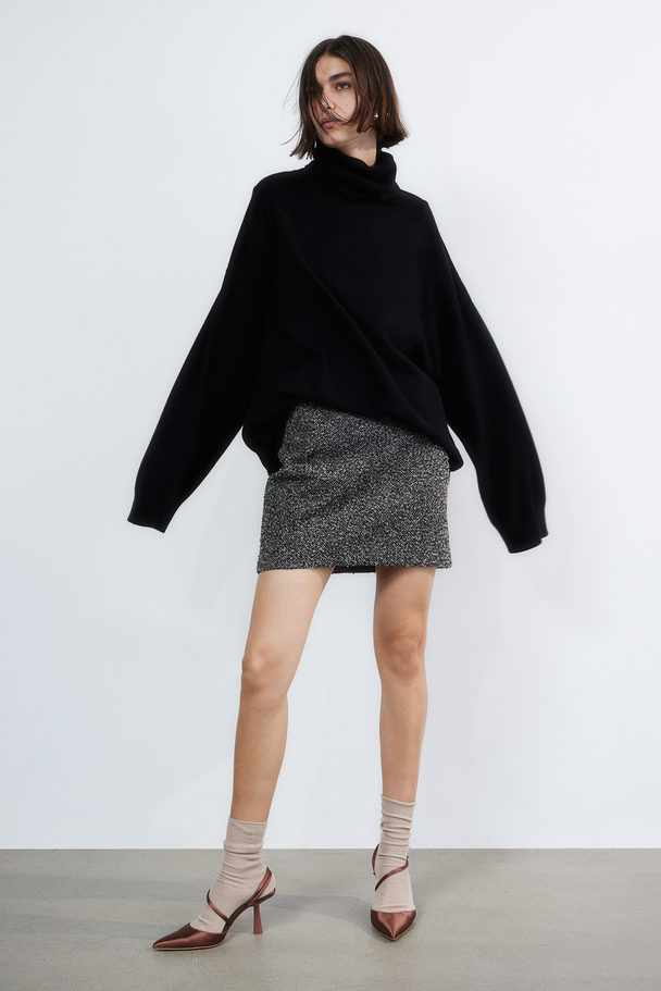 H&M Textured Mini Skirt Dark Grey