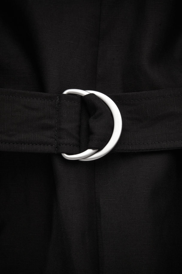 COS V-neck Belted Playsuit Black