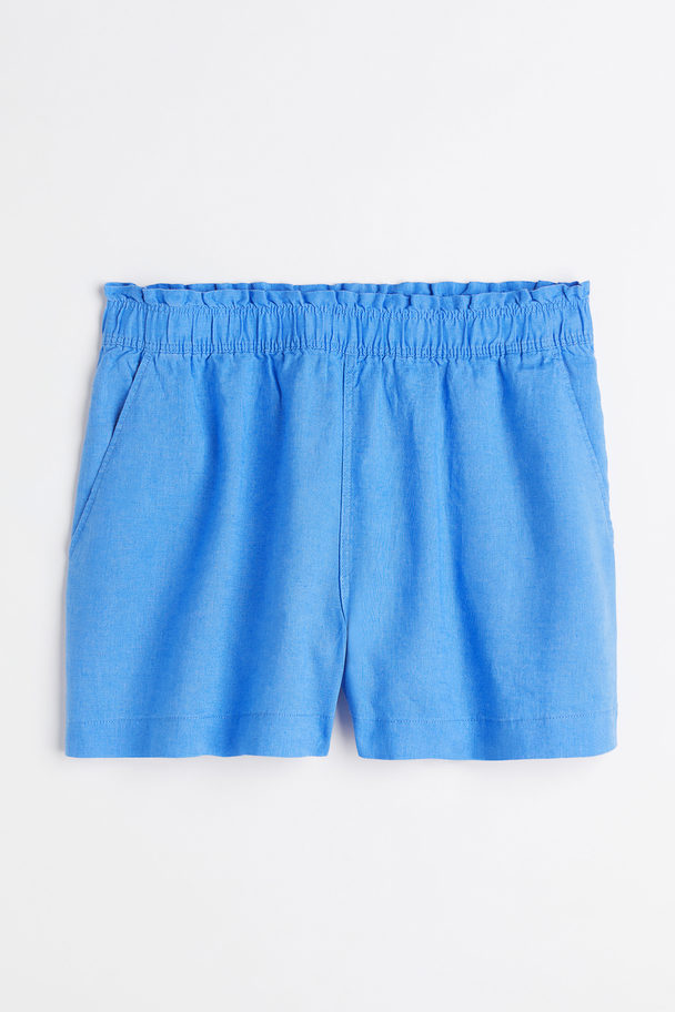 H&M H&m+ Linen Shorts Blue