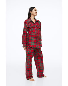 Mama Cotton Pyjamas Red/checked