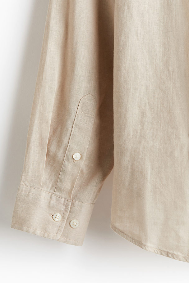 H&M Overhemd Van Linnenmix - Relaxed Fit Beige