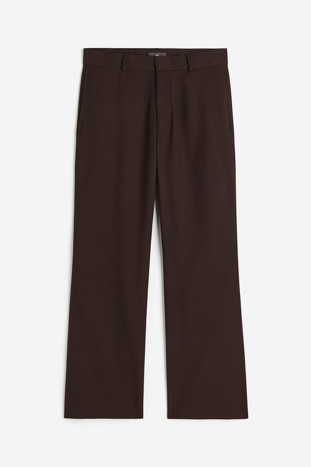 H&M Regular Fit Flared Trousers Dark Brown