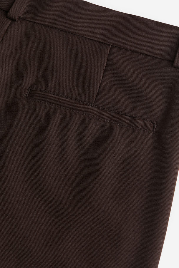 H&M Regular Fit Flared Trousers Dark Brown