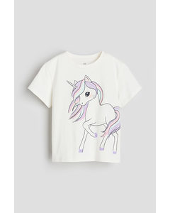 Printed T-shirt White/unicorn