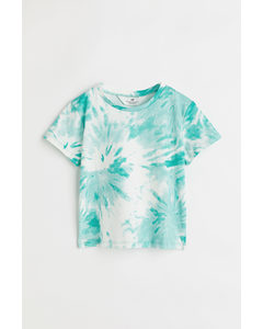Printed T-shirt Turquoise/tie-dye