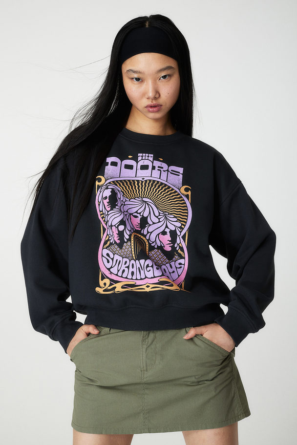 H&M Sweatshirt mit Print Dunkelgrau/The Doors