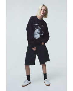 Sweater Met Print Zwart/blondie