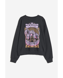 Printed Sweatshirt Dark Grey/the Doors