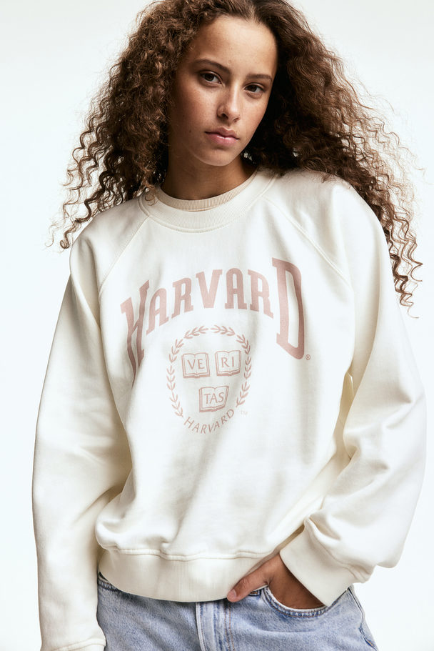 H&M Sweatshirt Med Tryk Creme/harvard University