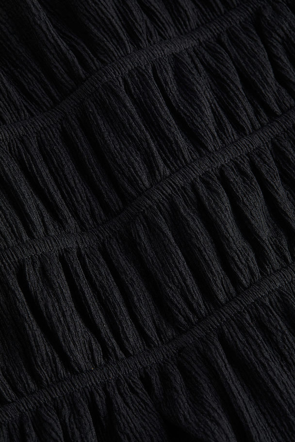H&M Crinkled Jersey Playsuit Black