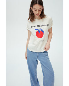 T-Shirt aus Baumwolle Weiß/Fruit Du Marché