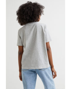 Cotton T-shirt Light Grey Marl/boston