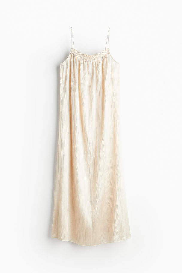 H&M Slip In-kjole I Sateng Cream
