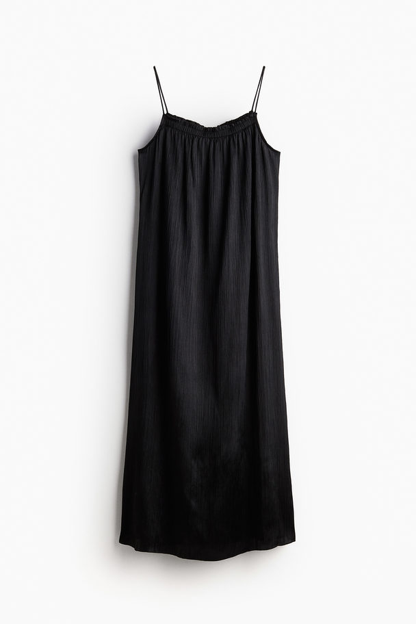 H&M Slip In-kjole I Sateng Sort