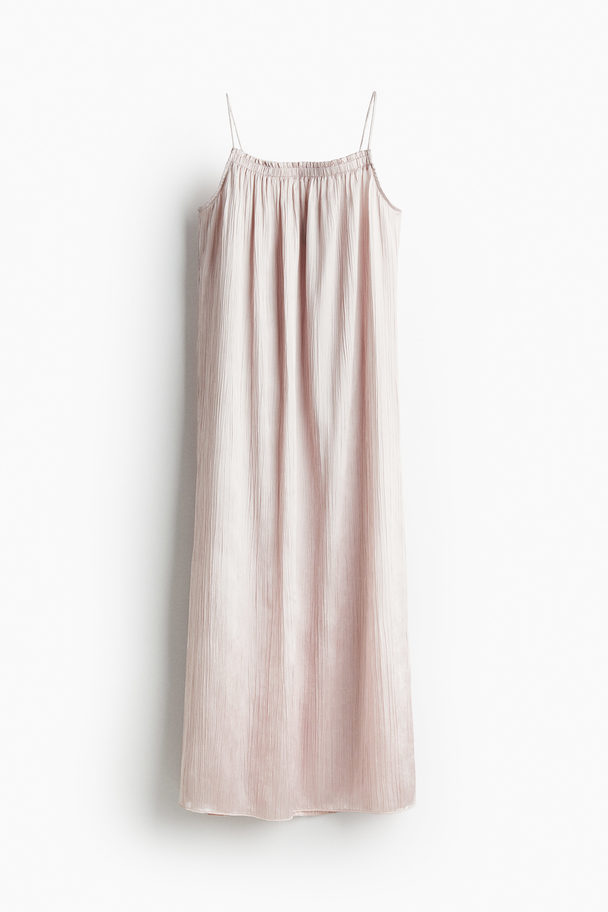H&M Slip In-kjole I Satin Støvet Lys Rosa