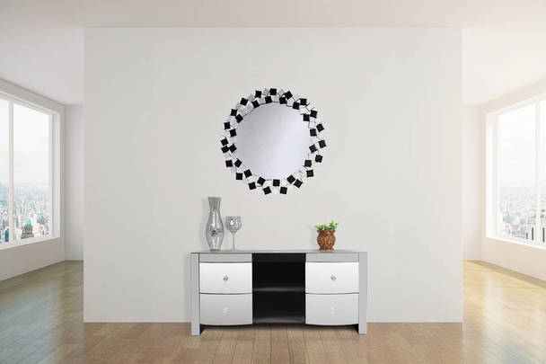 360Living Wall Mirror Mosaic 1825 silver / black