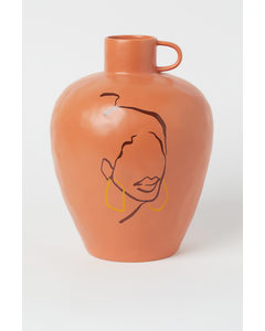 Stor Vase I Stentøj Orange