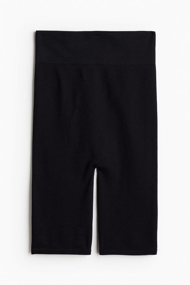 H&M Mama Seamless Ribbed Cycling Shorts Black