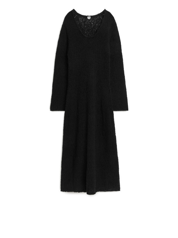 ARKET Bouclé Maxi Dress Black