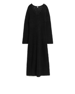 Bouclé Maxi-jurk Zwart