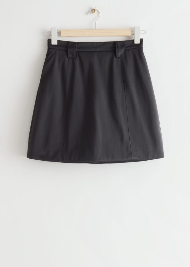 & Other Stories Padded Mini Skirt Black